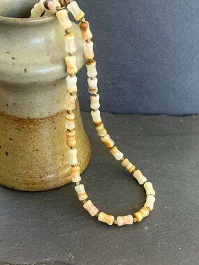Afghanistan Jade Gemstone Necklace | Banded Calcite | Magnetic Clasp